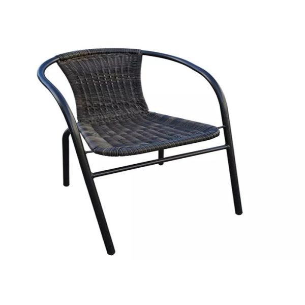 Outdoor Steel Stacking Rattan Chair For Restaurant Patio Garden Bistro