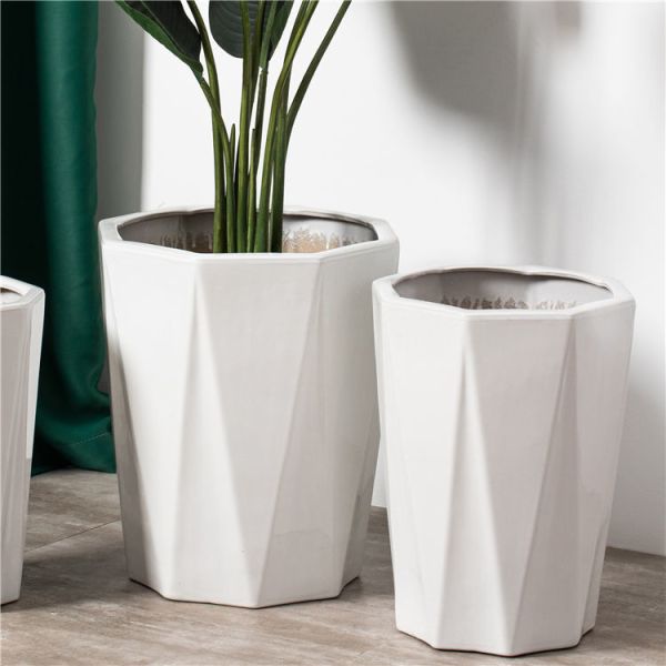 wholesale nordic garden large big size flower pots home decoration white modern ceramic outdoor indoor plant pots