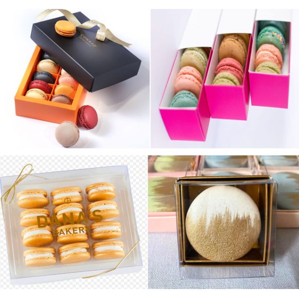 Buy Customizable Food Safe Macaron Paper Boxes Plastic Macaron Trays at wholesale prices
