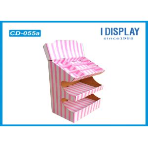 Quality Cardboard 3 Tier Counter Display / Counter Display Rack Smooth Printed for sale