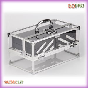 Clear transparent aluminum acrylic cosmetic case (SACMC127)