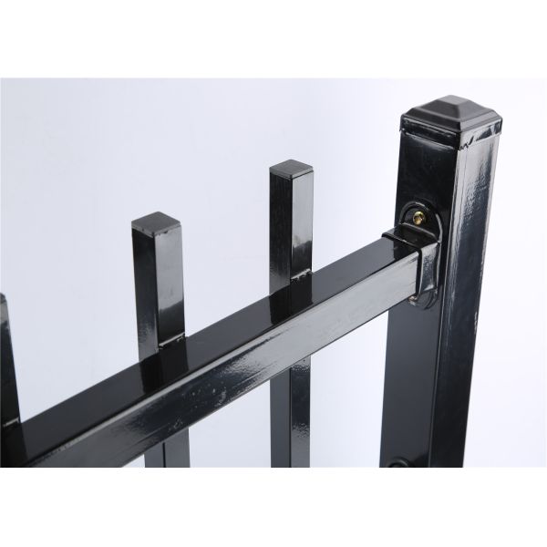 Brisbane Tubular Steel Garrison Fencing Panels Supplier Interpon black powder coated 1.8mx2.4m width steel fence panels