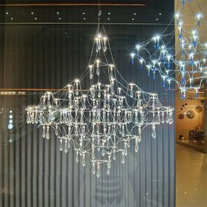 Modern Cube Crystal Chandelier Lighting Villa LOFT Kitchen Bedroom Mira