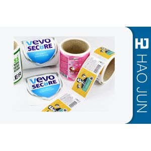 Quality 45mm Dia Waterproof Custom Adhesive Stickers Glossy Lamination / Matt Surface for sale