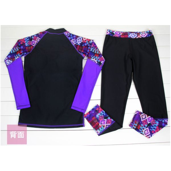 2019 UV Protection Swimming suit for women long sleeve and legs swimwear shorts pants set beach surf clothes swimsuit