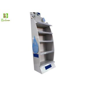 Printed Countertop Point Of Sale Display Stand 5 Ladders With Plastic Clips Iron