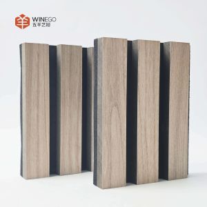 Modern Wood Slat Acoustic Panels Melamine Finish Noise Reduction
