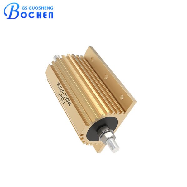 Buy RX24 250W 10ΩJ Gold Aluminum Housed Wirewound Power Resistor With Screw Terminals at wholesale prices