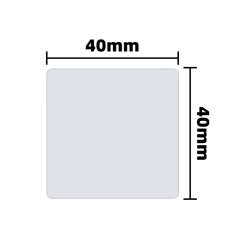 Retail Store EAS 8.2MHz Security RF Soft Label 40 X 40mm Coated Paper Without Bar Code