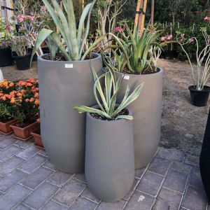 Powder Coated Fiber Clay Planters For Patio Garden Cottage