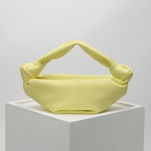 China Yellow Handbags Spring Genuine Leather Dumpling Bags Factory Wholesale on sale