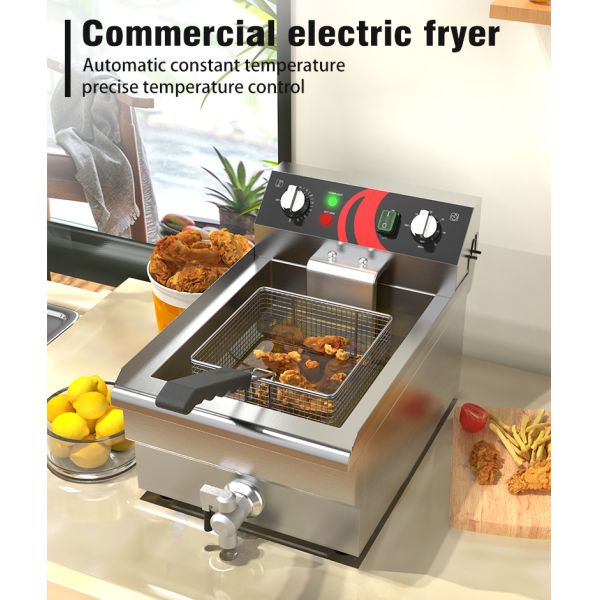 13L Capacity Industrial Deep Fryer For Potato Chips And Chicken Frying