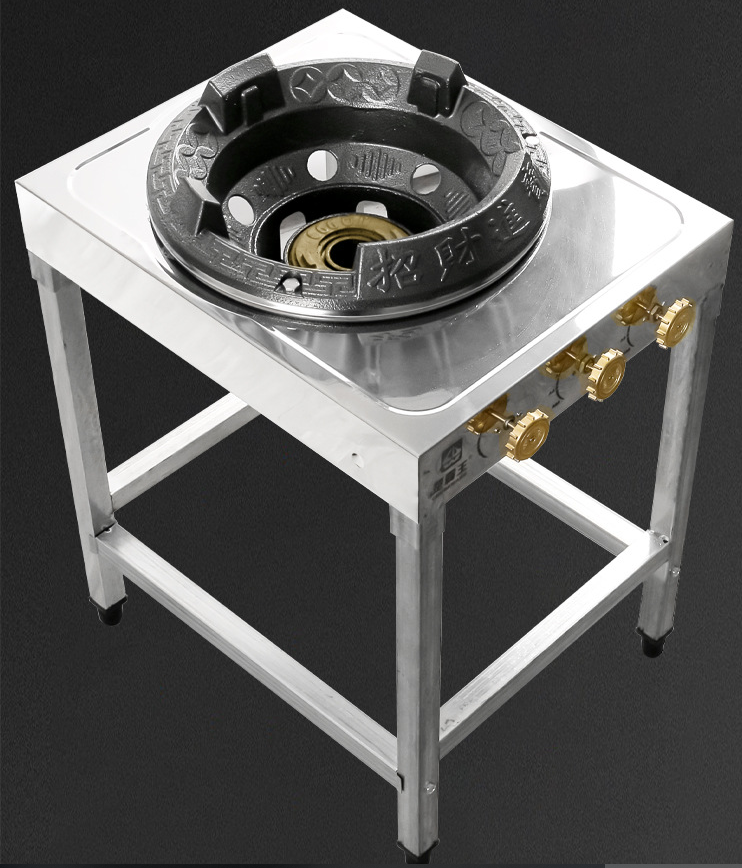 Stainless steel hotel stove commercial high pressure gas cooker single stove liquefied gas blower fierce fire cooker