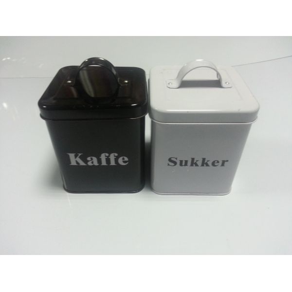 Metal Tin Cookie Containers , Rectangle Tin Case With Handle, 0.25m Thickness