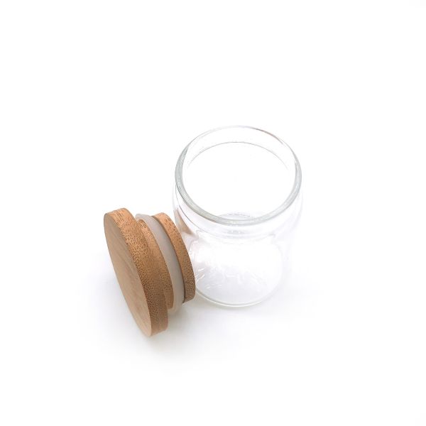 2oz 4oz 8oz 10oz Borosilicate Jars Silicone sealing Glass Jar with Bamboo wooden Lid
