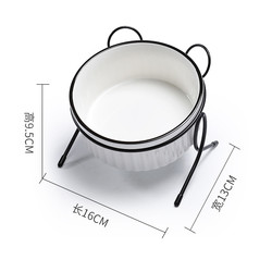 Custom Ceramic Custom Pet Bowls Feeders Rounded Shape With Shelf