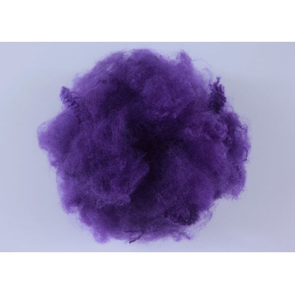 6D*65MM Purple Recycled Pet Fiber , Pet Staple Fiber Good Elasticity Anti -