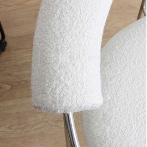 Minimalist Style Velvet Leisure Chair White Office Lounge