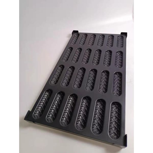 24 Cavity PTFE Oval Shaped Waffle Hot Dog Mold Pan