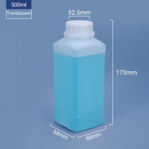 Long Lasting 500ML Square Plastic Bottle Easy Filling And Pouring