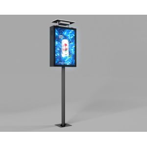 Stainless Steel Material LED Light Box Display Stand Rectangle Shape