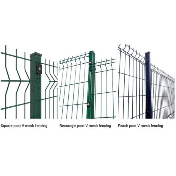 Green Welded Metal Triangle Fence Panel PVC Coated With Triangle Bends