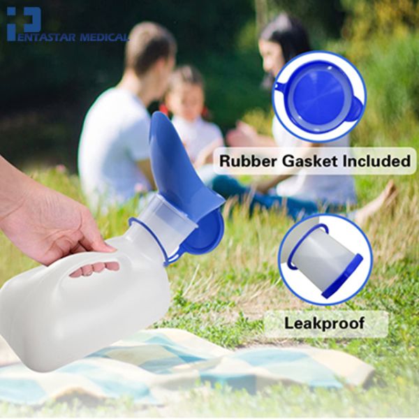 Unisex Urinal for Car Toilet Urinal for Men and Women Bedpans Pee Bottle With a Lid and Funnel Plastic Can for Car Old Man