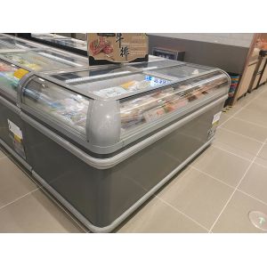 Glass Top Display Chest Deep Island Freezer With Combination Design