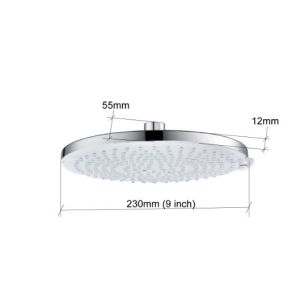 Polished 9 Inch Round Detachable Clean Big Top Three Function Spray Lotus Shower
