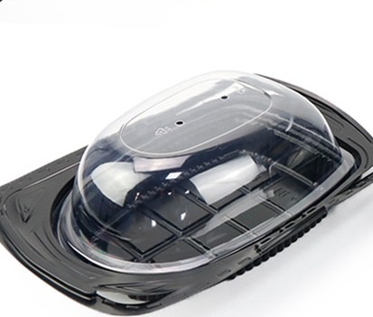 Disposable Transparent PP Roast Chicken Box Fog Resistant Lid With Handle