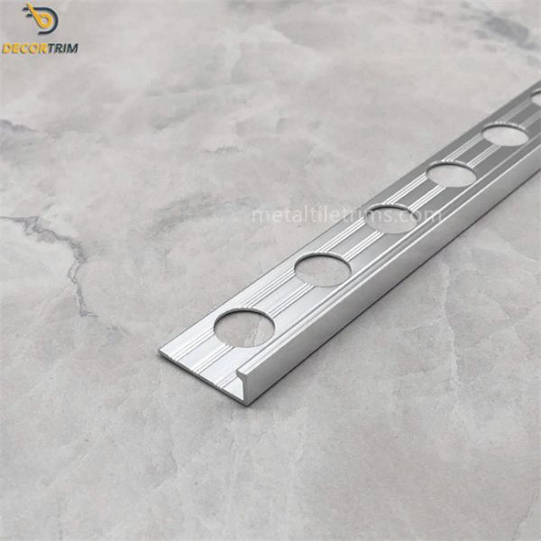 Buy Internal Tile Trim Aluminium Edge Trim Brushing Finish Slver Color 2300mm at wholesale prices