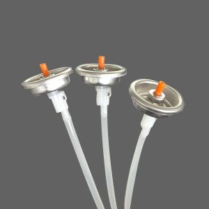 Orange Stem 360 Degree Aerosol Spray Valve Tinplate For Auto Care Cans