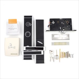 Silver Zinc Alloy Hotel Smart Locks RFID Card Mechanical Key Unlock Lightweight