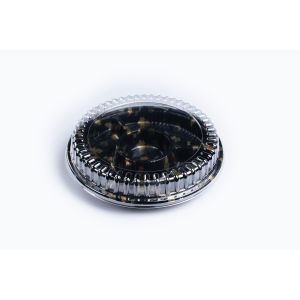 Round Disposable Food Packaging Plastic Sushi Trays with Lid