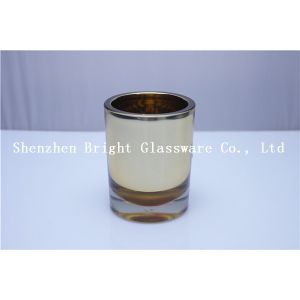 Custom electroplating Glass Candle Holder