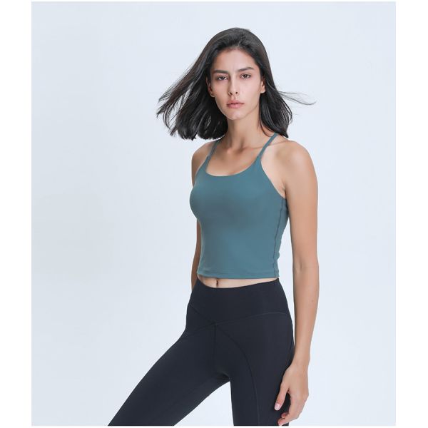 220gsm Women Sexy Sports Bras Y Back Yoga Padded Tank Top Slim Fit Shock Proof