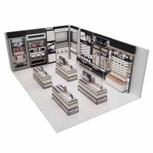 Fashion Customized Glass Display Cabinet With LED Light For Glasses Store