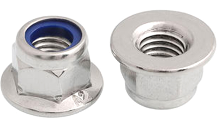 DIN 6926 Stainless Steel M6 M8 Flange Nylon Nut Nylon Insert Hex Flange Nuts