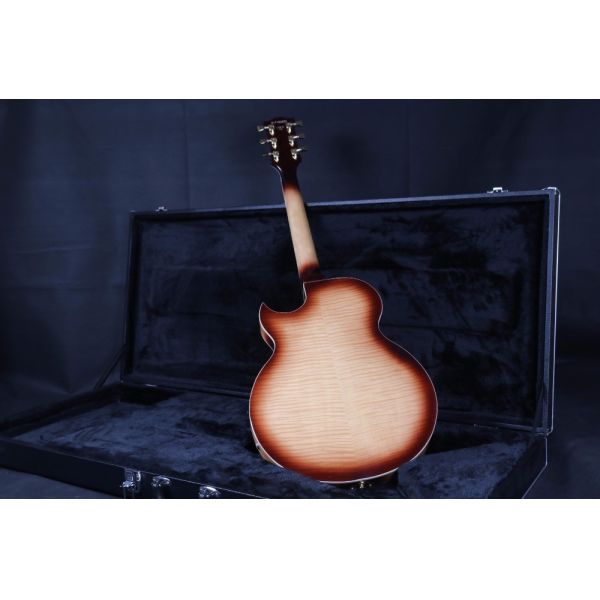 Top Quality Stock Full Hollow Body 41'' Electric Guitar Small Gold Hardware Black Color