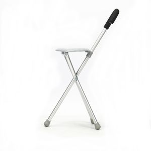 Easily Folding Walking Cane With Chair Handle Convenient Medical Crutch