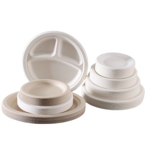 9 Inch Round Pulp Plate Biodegradable Sugarcane Disposable Food Plate