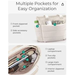 BAGSMART Women's Handbag, Lightweight and Fluffy Handbag, Multi-compartment