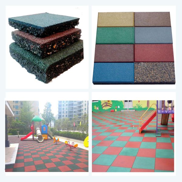 Eco-Friendly 50*50*2cm Rubber Safety Tiles Athletic Running Track Easy To Lay