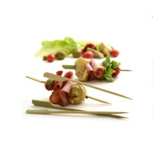 Biodegradable Paddle Bamboo Roasting Sticks Flat Wooden Skewers 4 Inch