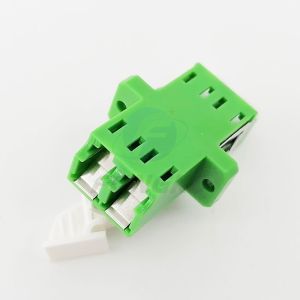 Duplex Single Mode Fiber Optic Adapter With Flange LC APC