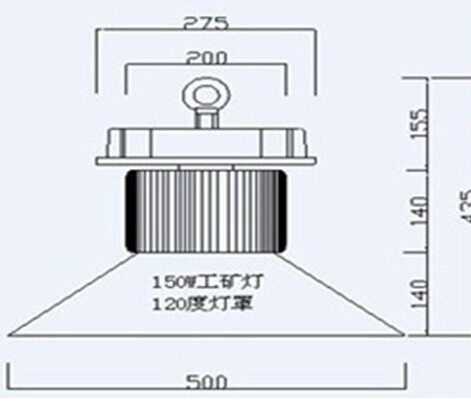 LED High Bay Light Super Bright Commercial Lighting 15000 Lumens 150W 85-265V Warranty 3 Years Light for Factory