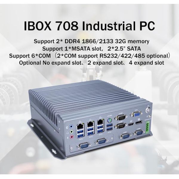 I3 6100T Quad Core Fanless Industrial Mini PC With 12V DC Power Supply And 64G SSD