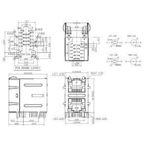 Dual Port RJ 45 Connector With Shield