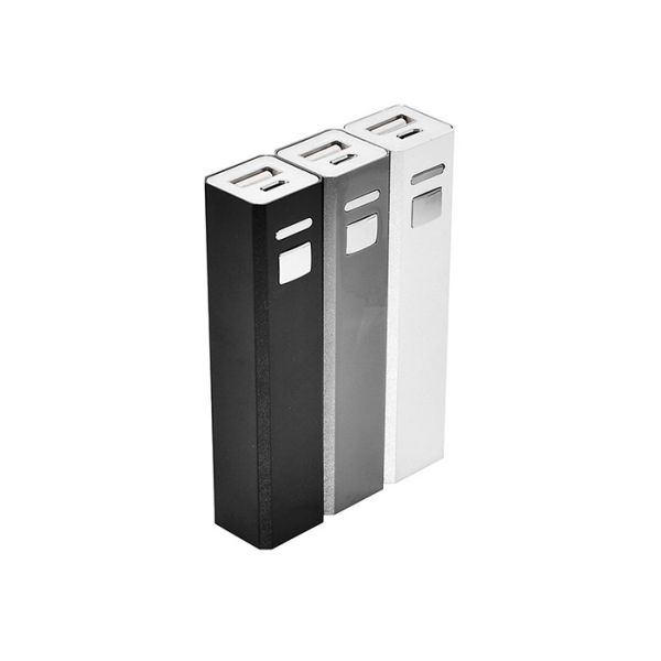 2600mAh Square Slim Metal Power Bank Mix Colors With Customized Logo