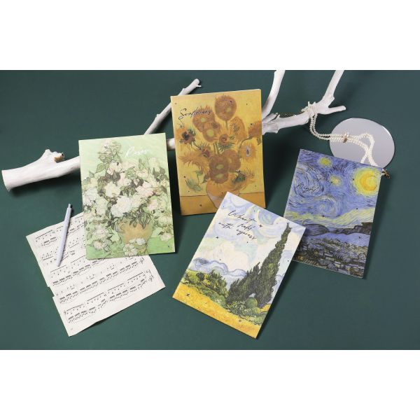 Paper Notebook featuring Vincent Van Gogh Motivation Three-Dimensional Oil Painting